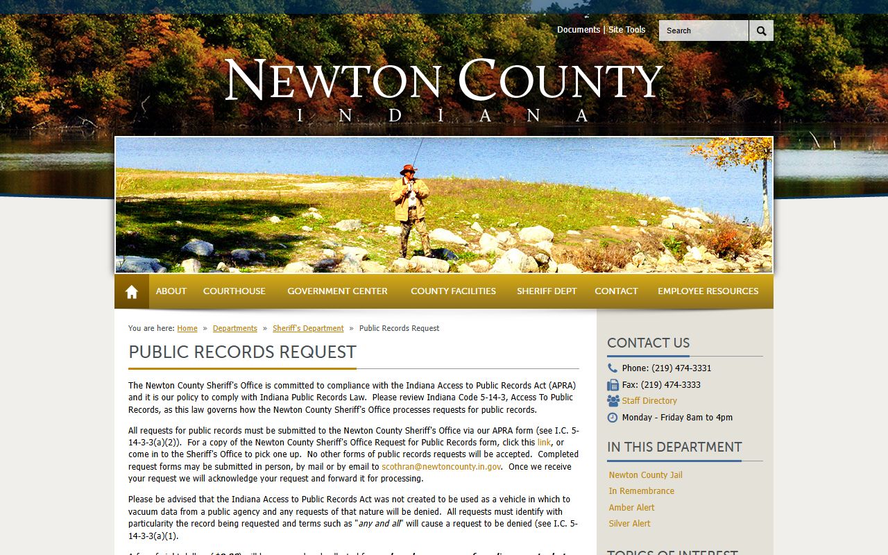 Newton County Sheriff's Office public records request instructions